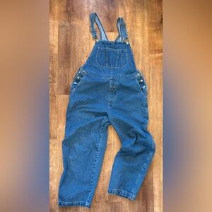 L.L.Bean Denim Overalls Women’s L Petite Medium Wash Relaxed Fit